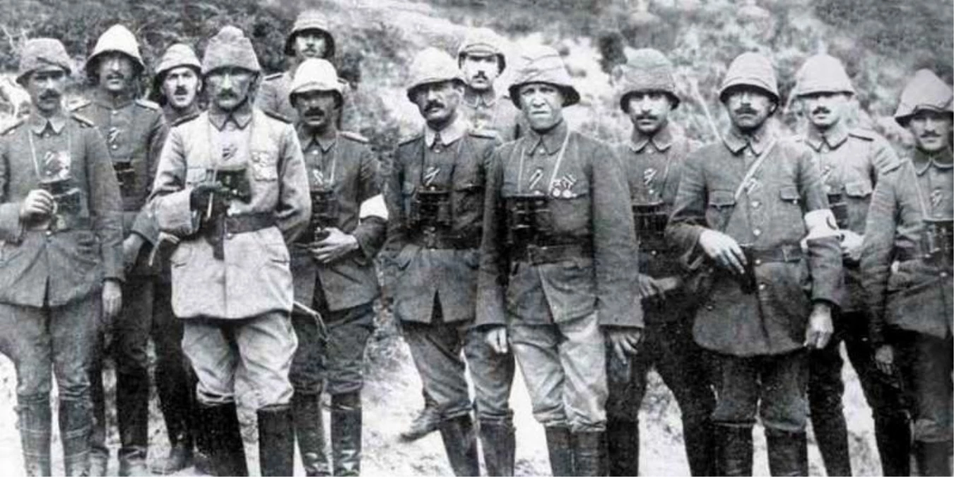Mustafa Kemal Atatürk leading Ottoman troops at Gallipoli, embodying the spirit of leadership and determination that would later shape modern Turkey.